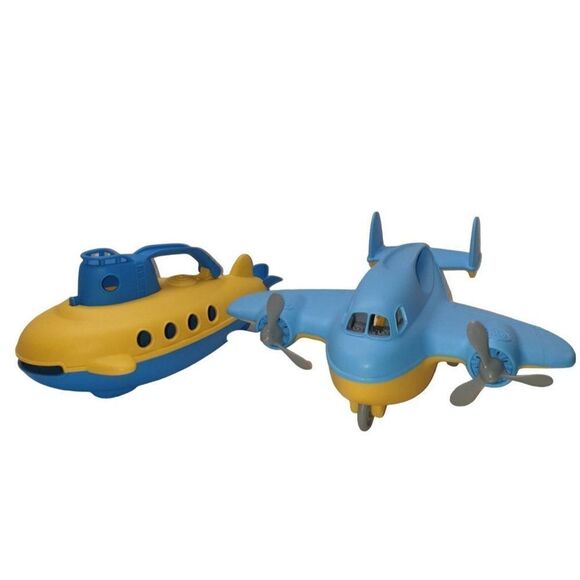 Green Toys Cargo Plane and Submarine Eco Friendly Toys Bundle NWOT - Picture 2 of 5
